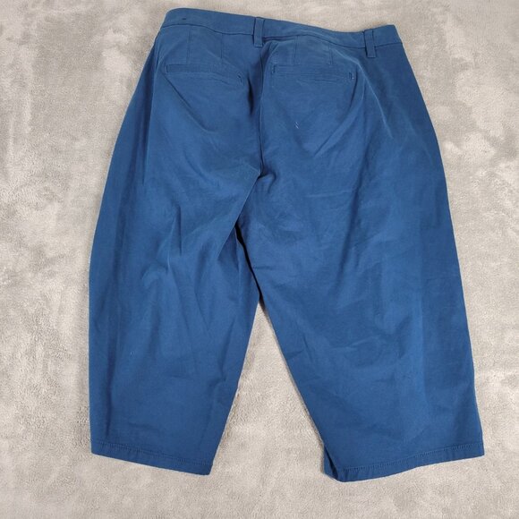 Lane Bryant Womens Pants 16 Capri Blue Zip Fly Lightweight Cotton Blend BLU41E - Picture 6 of 9
